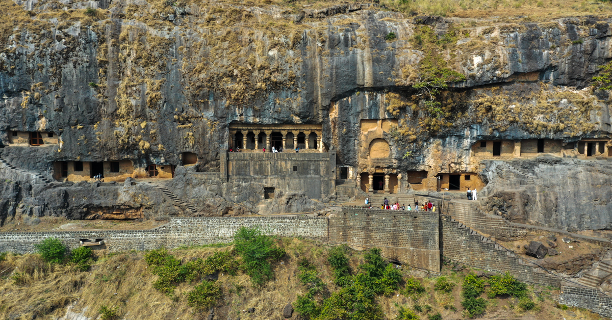 Beautiful view of lenyadri caves GIRIJATMAJA TEMPLE