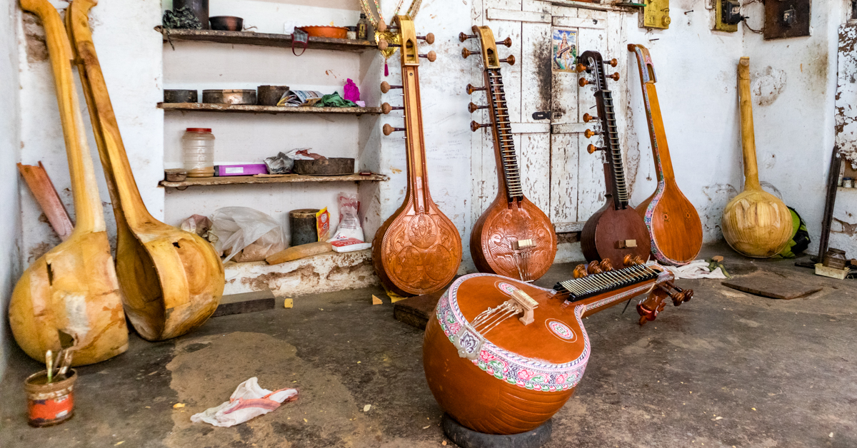 All crafted and unfinished Veena’s are stored in the store room. 